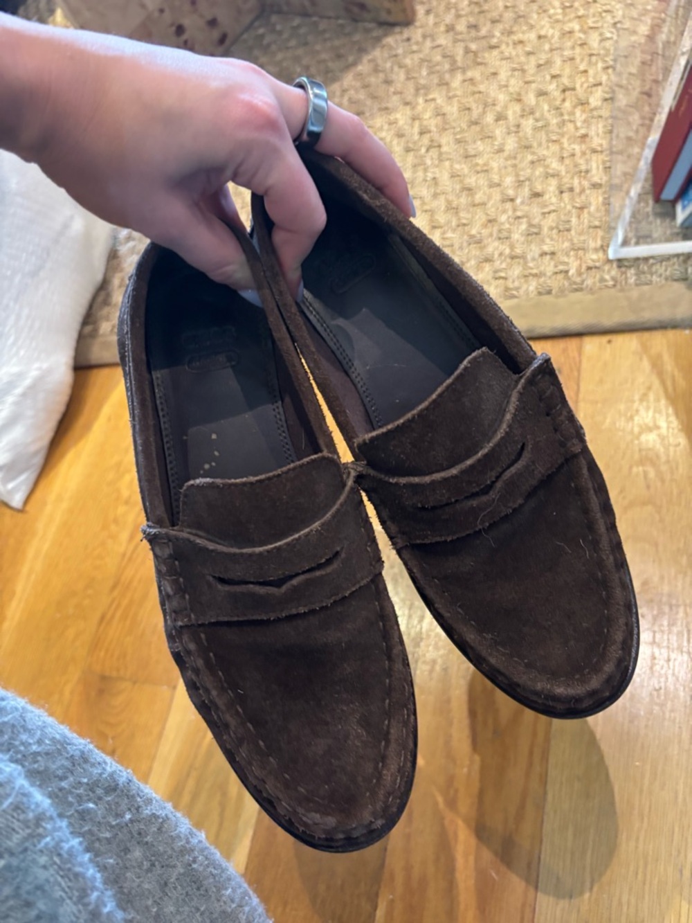 ASOS Dark Brown Suede Penny Loafers